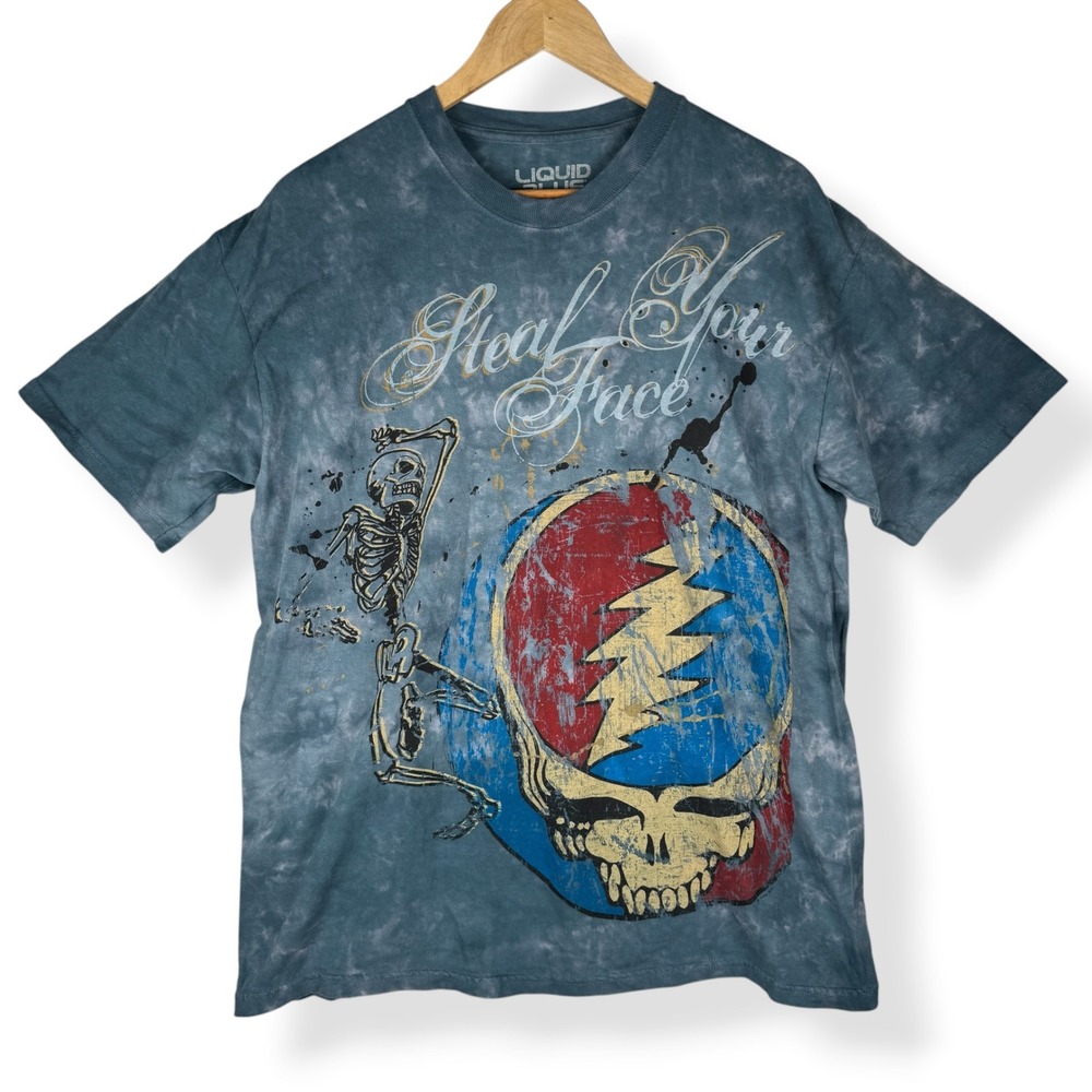 Liquid Blue Grateful Dead Half Step T Shirt Mens Size Large Steal Your Face Tee